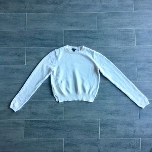 Ann Taylor cropped white sweater